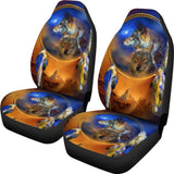 Wolf and Indian Dream Catcher Front Car Seat Covers 212202 - YourCarButBetter