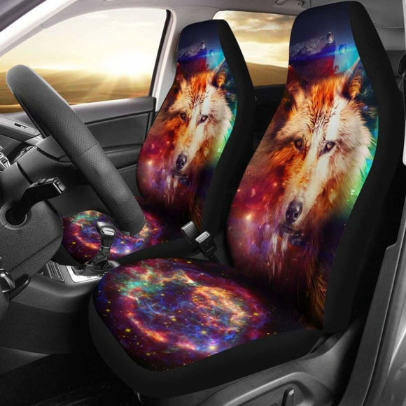 Wolf Colorful Car Seat Covers Amazing 200904 - YourCarButBetter
