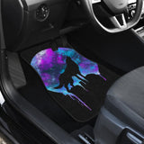 Wolf Howling At Full Moon Car Floor Mats 211701 - YourCarButBetter