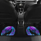 Wolf Howling At Full Moon Car Floor Mats 211701 - YourCarButBetter