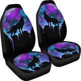 Wolf Howling At Full Moon Car Seat Covers 211701 - YourCarButBetter