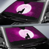 Wolf Howling At Moon Sun Shade 172609 - YourCarButBetter