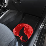 Wolf Howling Red Moon Car Floor Mats 211802 - YourCarButBetter