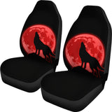 Wolf Howling Red Moon Car Seat Covers 211802 - YourCarButBetter