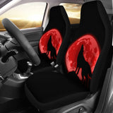 Wolf Howling Red Moon Car Seat Covers 211802 - YourCarButBetter