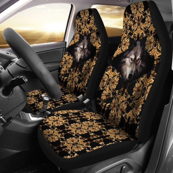 Wolf In Flower Car Seat Covers 212402 - YourCarButBetter