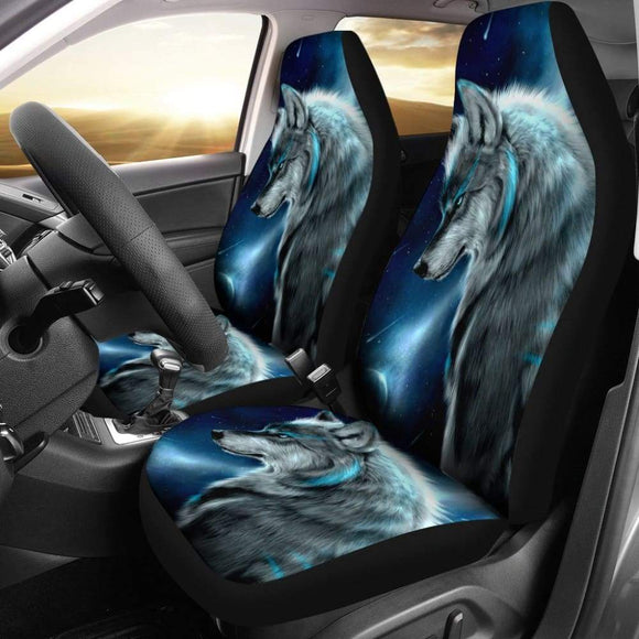 Wolf in Moon Car Seat Covers 211902 - YourCarButBetter