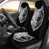 Wolf Mandala Car Seat Covers Pair 2 Front Seat Covers Car 212302 - YourCarButBetter