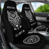 Wolf of Odin Fenrir Vegvisir Symbol Car Seat Covers 210506 - YourCarButBetter