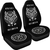 Wolf of Odin Fenrir Vegvisir Symbol Car Seat Covers 210506 - YourCarButBetter