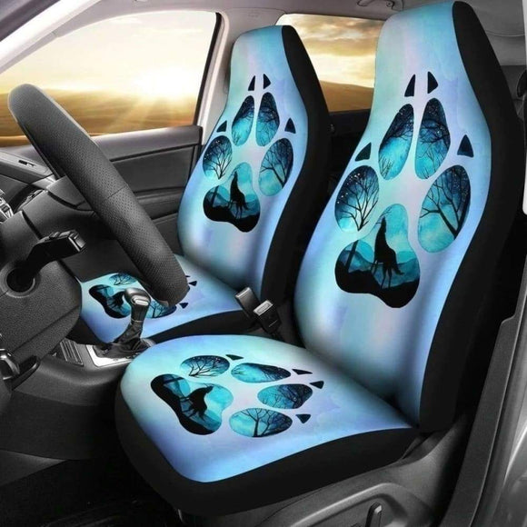 Wolf Paw Car Seat Covers Gift For Wolf Lover 184101 - YourCarButBetter