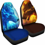 Wolves Fire And Ice Car Seat Covers 200904 - YourCarButBetter
