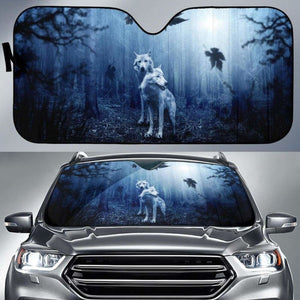 Wolves Forest Night Hd 4K Car Sun Shade 172609 - YourCarButBetter