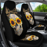 Womens Sunflower Skull Love Floral Flowers Leopard Bandana Car Seat Covers 210805 - YourCarButBetter