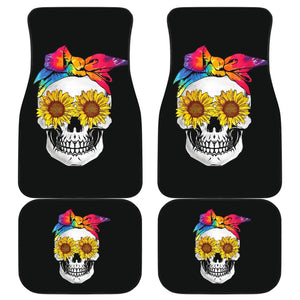 Womens Sunflower Tie-Dye Bandana Emo Hippie Sugarskull Lovers Car Floor Mats 210805 - YourCarButBetter