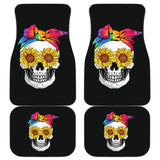 Womens Sunflower Tie-Dye Bandana Emo Hippie Sugarskull Lovers Car Floor Mats 210805 - YourCarButBetter