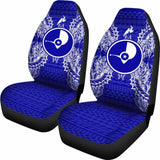 Yap Car Seat Cover - Yap Flag Map Blue - 105905 - YourCarButBetter