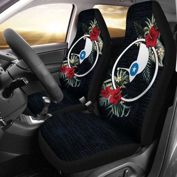 Yap Car Seat Covers - Yap Flag Hibiscus - 232125 - YourCarButBetter