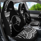 Yap Car Seat Covers - Micronesian Pattern Flash Black - 105905 - YourCarButBetter