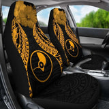 Yap Polynesian Car Seat Covers Pride Seal And Hibiscus Gold - 232125 - YourCarButBetter