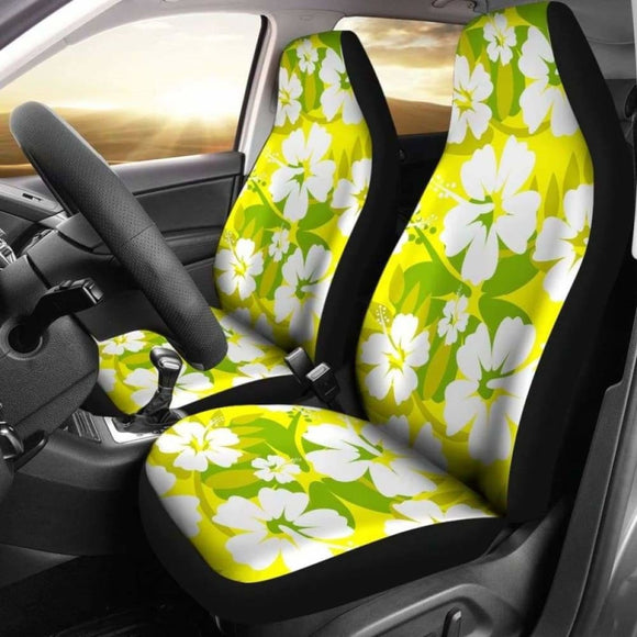 Yellow Aloha Flowers Car Seat Covers 153908 - YourCarButBetter