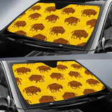 Yellow Bison Pattern Native American Auto Sun Shades 093223 - YourCarButBetter