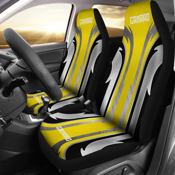 Yellow Black Camaro White Letter Car Accessories Car Seat Covers 210603 - YourCarButBetter