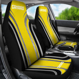 Yellow Black Camaro White Letter Car Seat Covers 210603 - YourCarButBetter