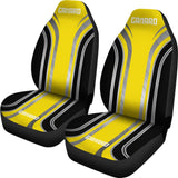 Yellow Black Camaro White Letter Car Seat Covers 210603 - YourCarButBetter