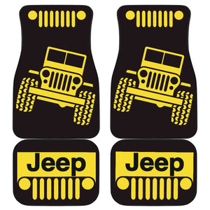 Yellow Black Jeep Offroad Car Floor Mats Custom 1 211901 - YourCarButBetter