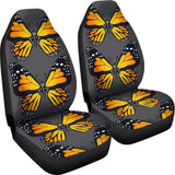 Yellow Butterfly on Grey Background Car Seat Covers 171204 - YourCarButBetter