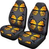Yellow Butterfly on Grey Background Car Seat Covers 171204 - YourCarButBetter