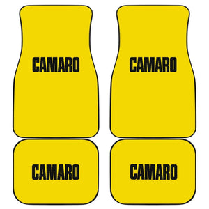 Yellow Camaro Black Letter Car Floor Mats 211004 - YourCarButBetter