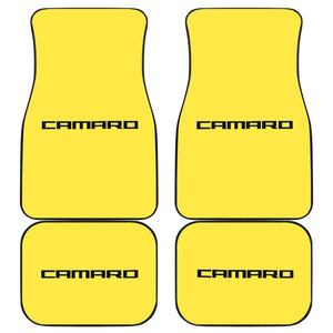Yellow Camaro Black Letter Car Floor Mats 212802 - YourCarButBetter