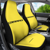 Yellow Camaro Black Letter Car Seat Cover 212802 - YourCarButBetter