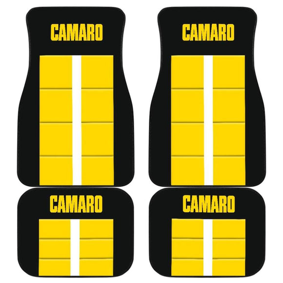 Yellow Camaro Letters Amazing Decoration Car Floor Mats 210807 - YourCarButBetter