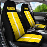 Yellow Camaro Letters Amazing Decoration Car Seat Covers 210807 - YourCarButBetter