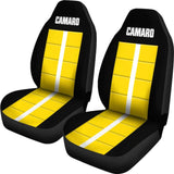 Yellow Camaro White Letters Amazing Decoration Car Seat Covers 210807 - YourCarButBetter