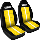 Yellow Camaro White Letters Amazing Decoration Car Seat Covers 210807 - YourCarButBetter