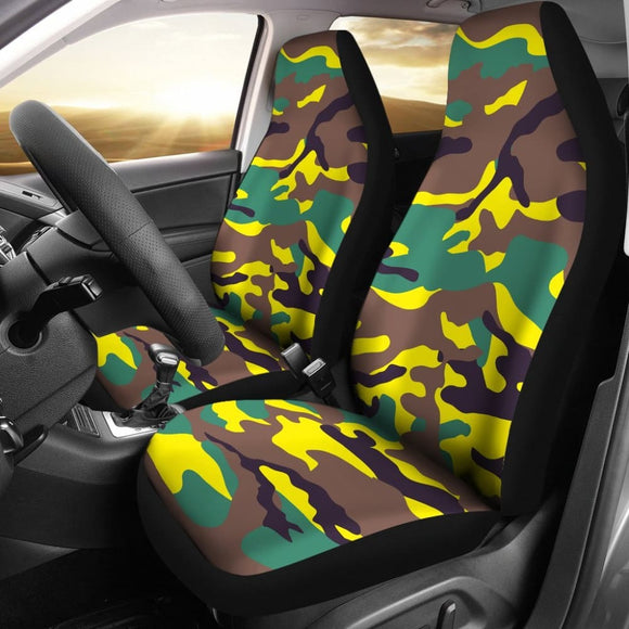 Yellow Neon Army Car Seat Cover 101819 - YourCarButBetter