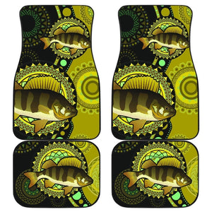 Yellow Perch Ethnic Pattern Fishing Car Floor Mats 182417 - YourCarButBetter