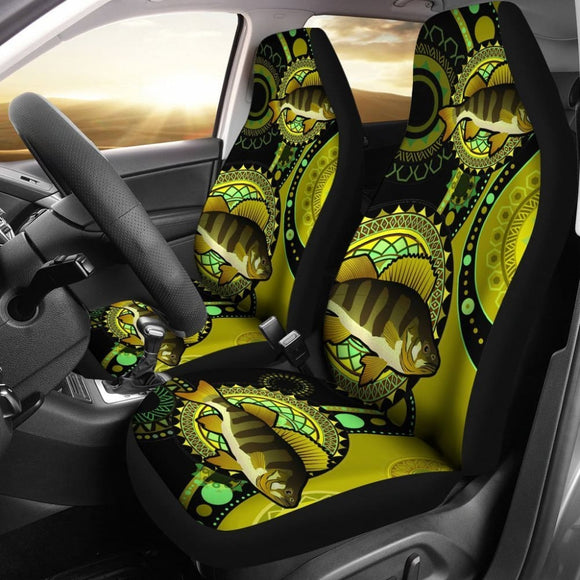 Yellow Perch Ethnic Pattern Fishing Car Seat Covers 182417 - YourCarButBetter