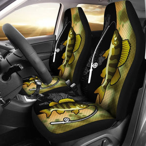 Yellow Perch Fishing Car Seat Covers 182417 - YourCarButBetter