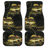 Yellow Perch In The Net Fishing Car Floor Mats 182417 - YourCarButBetter