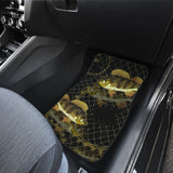 Yellow Perch In The Net Fishing Car Floor Mats 182417 - YourCarButBetter