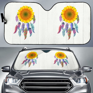 Yellow Sunflower Dreamcatcher Car Decoration Car Auto Sun Shades 212503 - YourCarButBetter