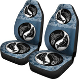 Yin And Yang Fishes Skull Fishing Car Seat Covers 182417 - YourCarButBetter