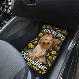 Yorkshire Dog You’re My Sunshine Sunflower Car Floor Mats 210101 - YourCarButBetter