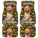 Yorkshire Dog You’re My Sunshine Sunflower Car Floor Mats 210101 - YourCarButBetter