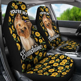 Yorkshire Dog You’re My Sunshine Sunflower Car Seat Covers 210101 - YourCarButBetter